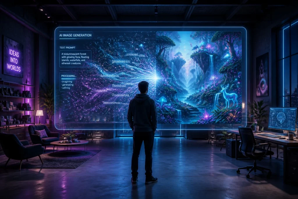 Creation dimage ia vision futuriste