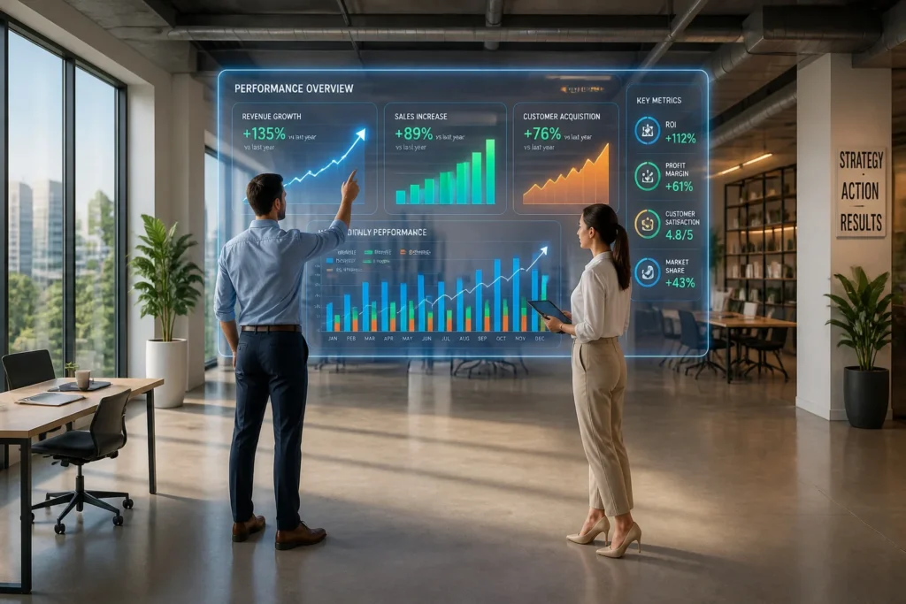 Collaboration et croissance dans un bureau moderne