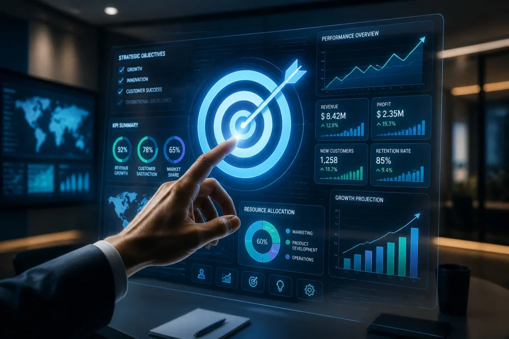 Interface holographique de strategie dentreprise